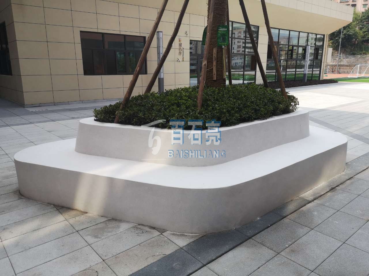 學校景觀水磨石花池坐凳- 重慶燕南小學項目